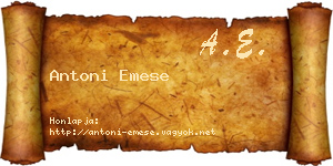 Antoni Emese névjegykártya