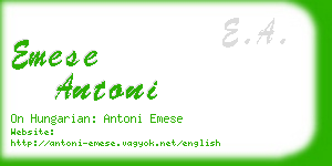 emese antoni business card